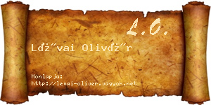 Lévai Olivér névjegykártya
