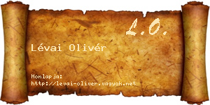 Lévai Olivér névjegykártya